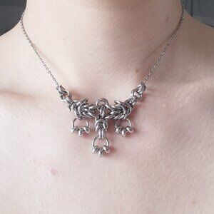 Gothic silver chandelier choker necklace ✦ unique silver choker necklace ✦
